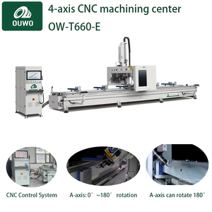 OUWO CNC 4 Axis Machining Center 7000mm Heavy Duty Aluminum Profile Drilling Milling Chamfering for Window and Door Industry