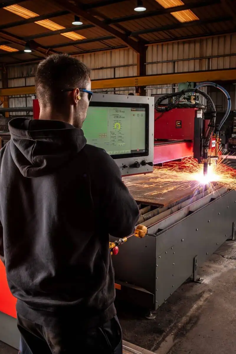 Viper CNC plasma cutting machine at Adam Liddle structural steelwork