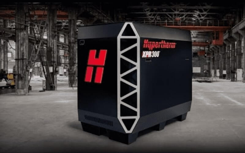 Hypertherm XPR300 high definition plasma power source integrated on Esprit CNC gantry